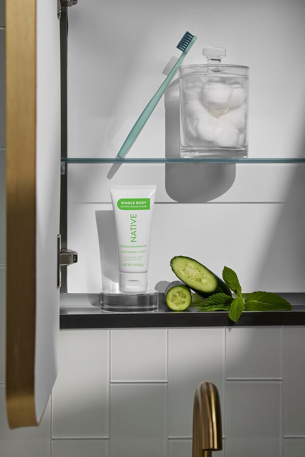 Native Whole Body Deodorant Cream Contains Naturally Derived Ingredients, Deodorant for Women & Men | 72 Hour Odor Protection, Aluminum Free with Coconut Oil and Shea Butter | Cucumber & Mint - Image 3