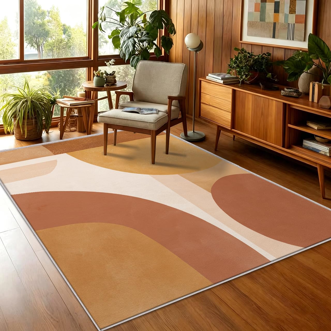 Teppich Mid Century Wohnzimmer Groß 200 x 300 cm