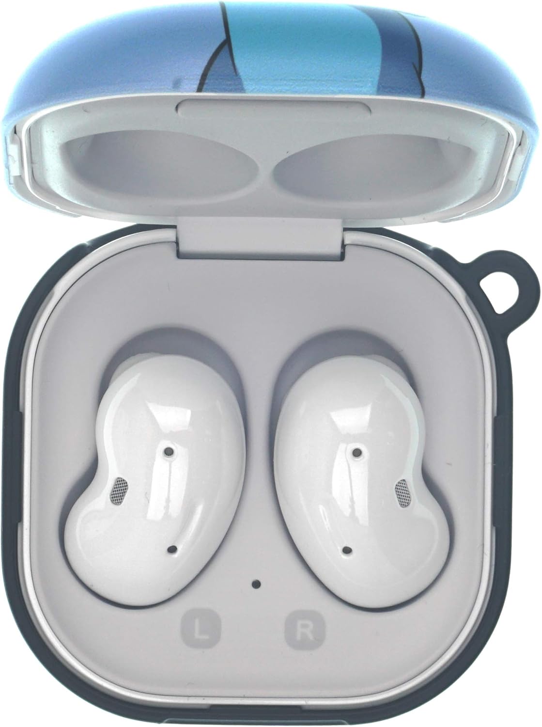 Best Compatible with Galaxy Buds2 Case/Galaxy Buds Pro Case/Galaxy Buds Live Case Key Ring Holder Keychain Hard Cover - Glasses Stitch