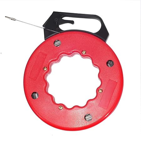 100 Foot Fish Tape Tools, Spring Steel Fish Tape Reel, Wire Puller for Electric or Communication