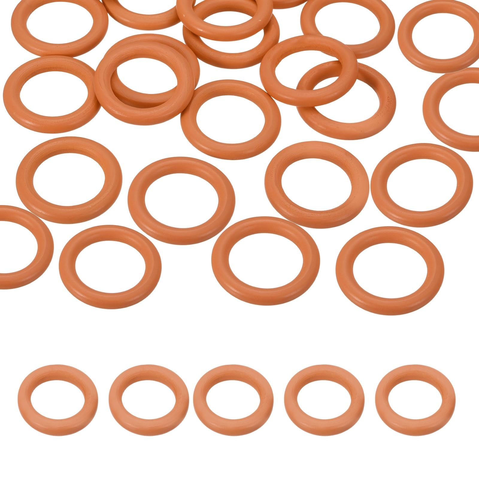 Anneaux en bois naturel PATIKIL 50mm orange pour loisirs créatifs et macramé x30