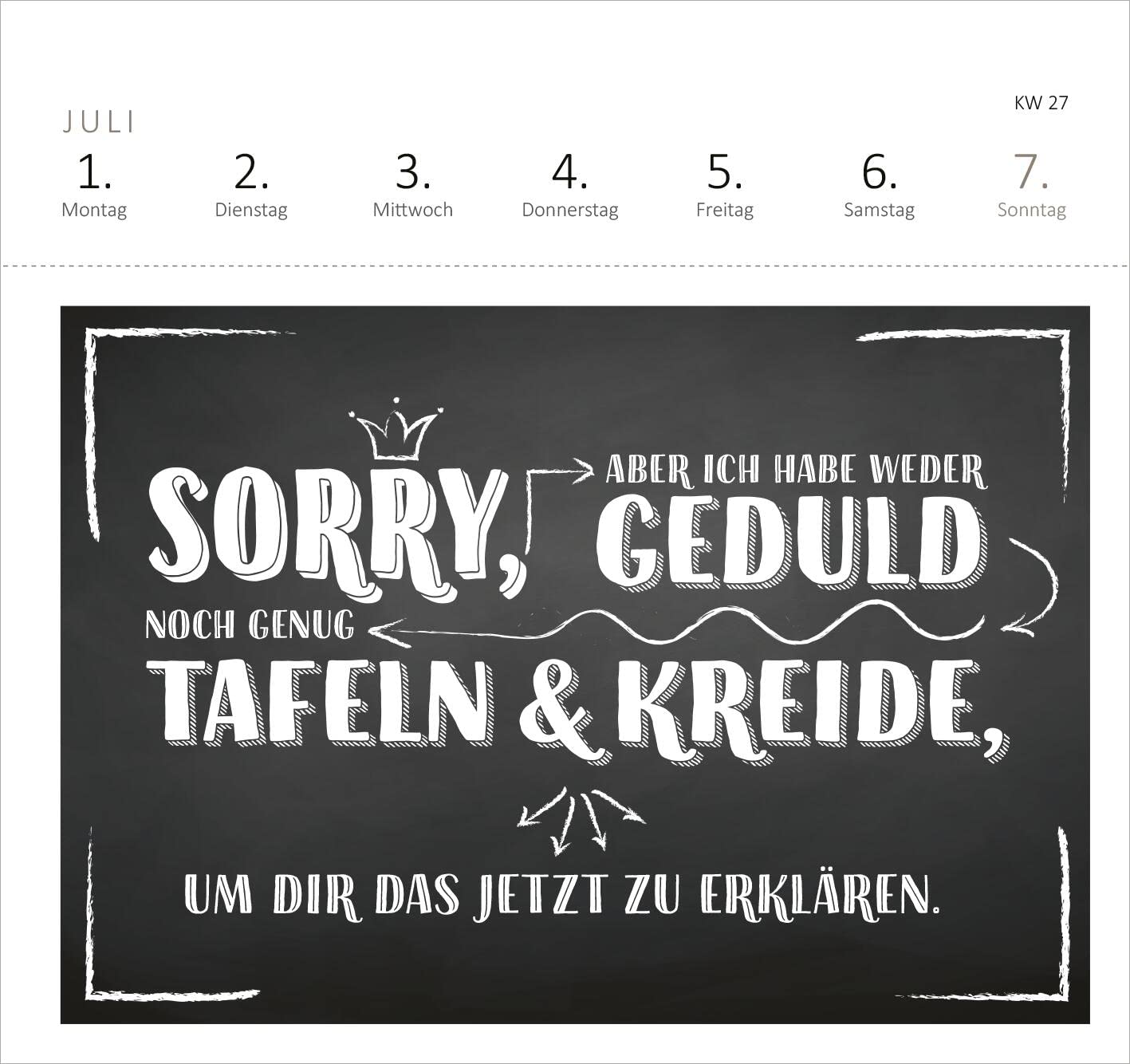Postkartenkalender Ich kam, sah und hatte direkt keinen Bock mehr 2024