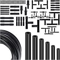 OFBAND 70PCS Silicone Vacuum Line Kit: 6x5Ft Automotive Hoses + 64 Connectors, 130PSI Max for Engine & AC Piping