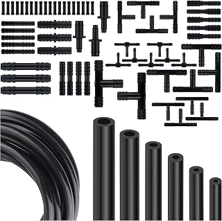 OFBAND 70PCS Silicone Vacuum Line Kit: 6x5Ft Automotive Hoses + 64 Connectors, 130PSI Max for Engine & AC Piping