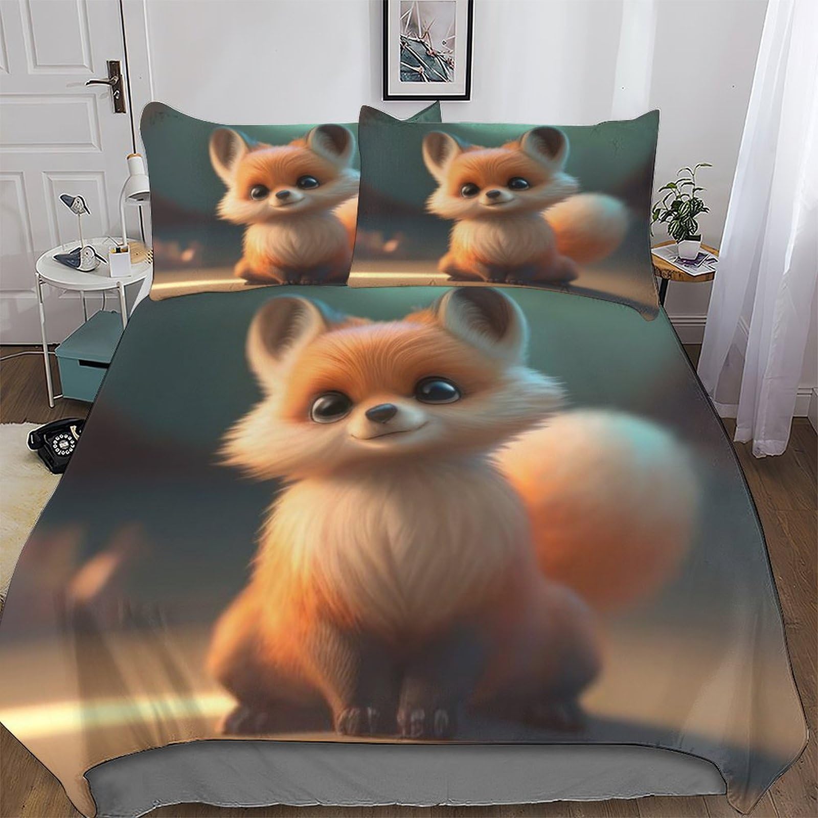 Housse de couette renard pour une décoration de chambre cocooning