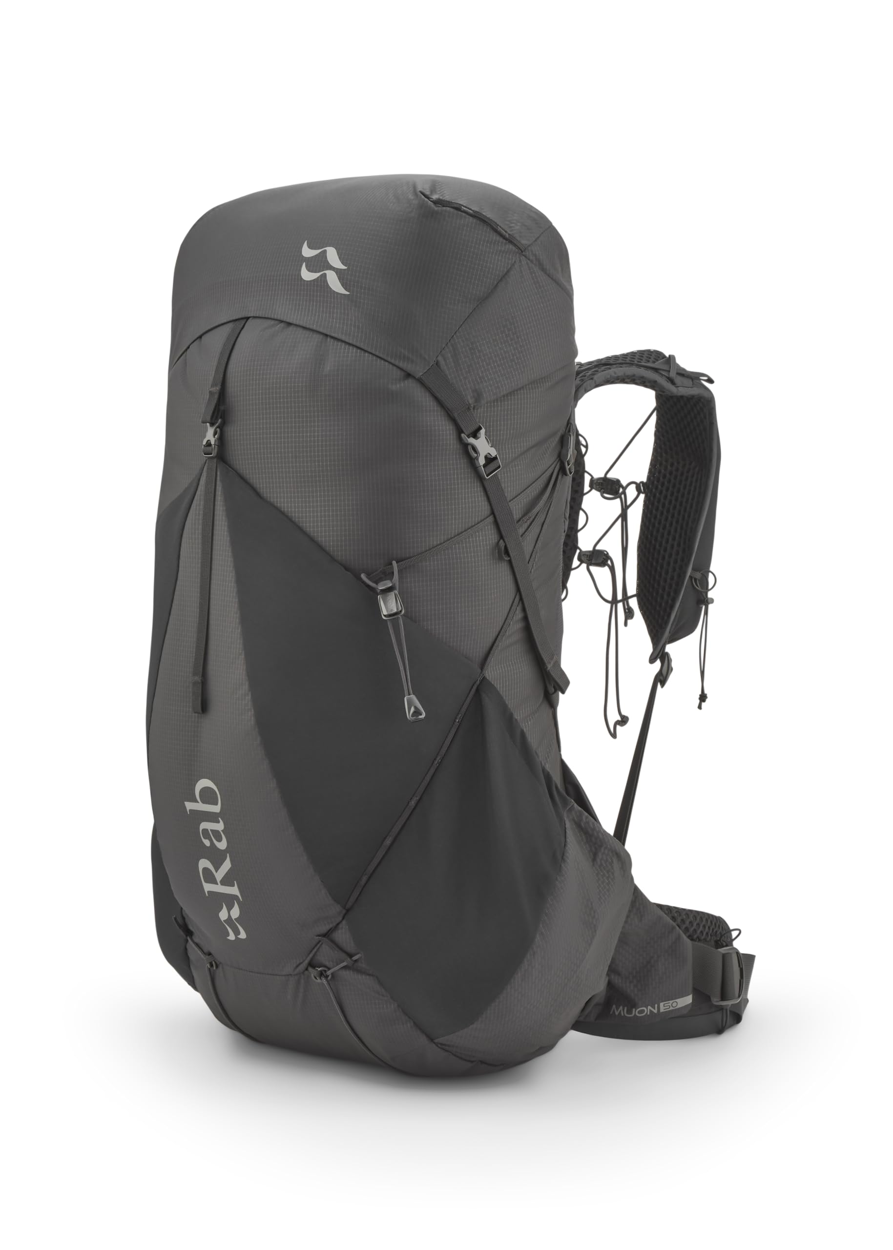 Rab Muon Hiking Pack - Lightweight Durable Backpack for Hiking, Trekking, & Backpacking - Black - 50-Liter (Back Length - Medium)