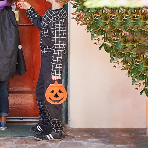 Miniatura 9 de STOBOK Cubo de calabaza, 2 unidades, cubo de calabaza de truco o trato, Jack O Lantern de Halloween, cubo de plástico para calabazas de Halloween,