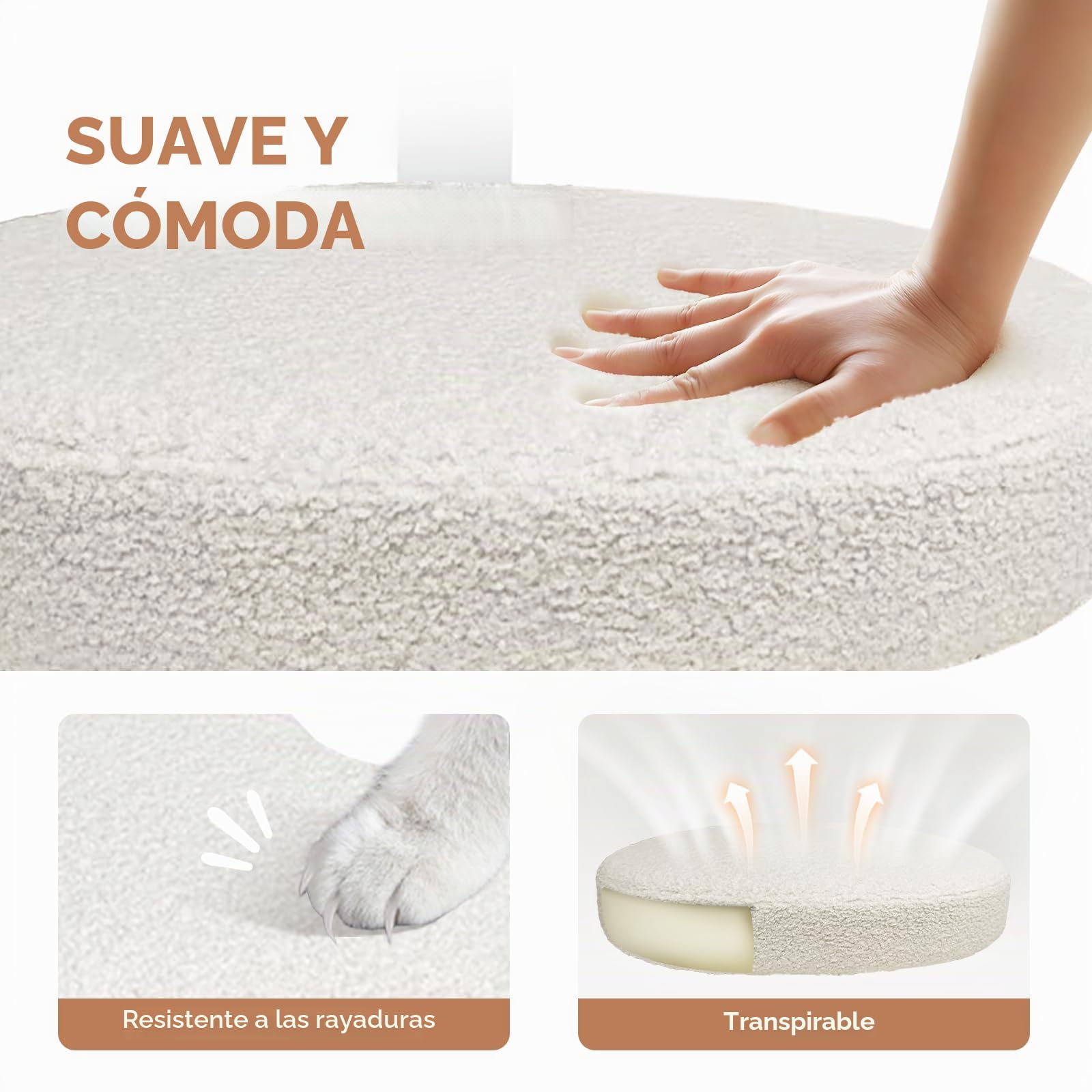 Pinmoco Silla ergonómica con patas cruzadas, giratoria de 360° y ruedas, asiento ajustable para TDAH, apoyo lumbar fuerte, muebles elegantes de oficina en casa, tela