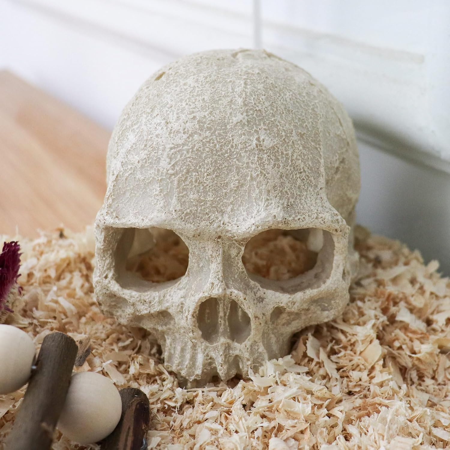 Dnoifne Snake Hideout - Reptile Aquarium Skull Decor, 12 × 9 × 9.5 cm - Image 3