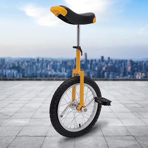 Miniatura 16 de Monociclo de rueda, bicicleta de una rueda con borde y pedales, monociclos de acero modernos para edades unisex de 10 a 60 años, entrenamiento