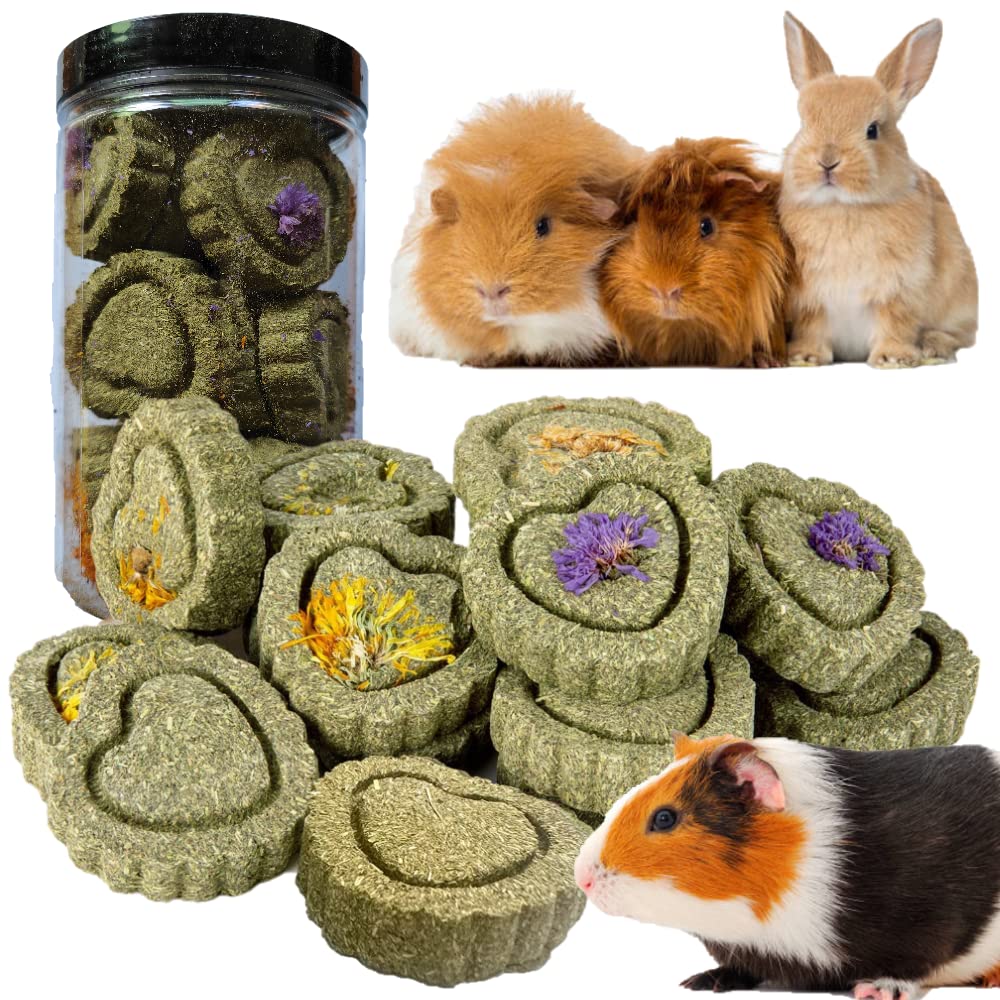 JEMPET Timothy Grass Molar Hay Stick Chew Toys for Rabbits Chinchillas Guinea Pigs Hamsters and Other Small Animals Treats(18PCS)