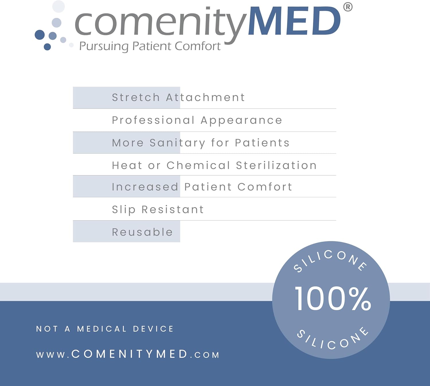 Exam Table Stirrup Covers - Resilient Professional Foot Supports - Silicone Stirrup Pads (Navy)