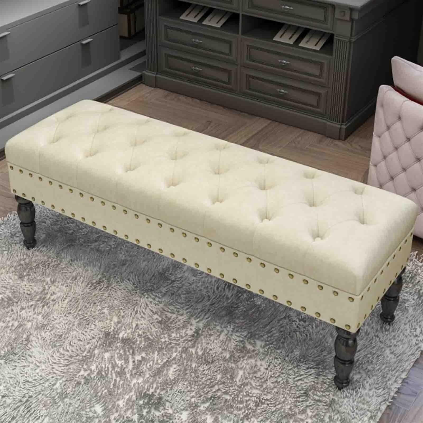 Tabouret de salon beige 60cm pour créer un coin de repos cosy