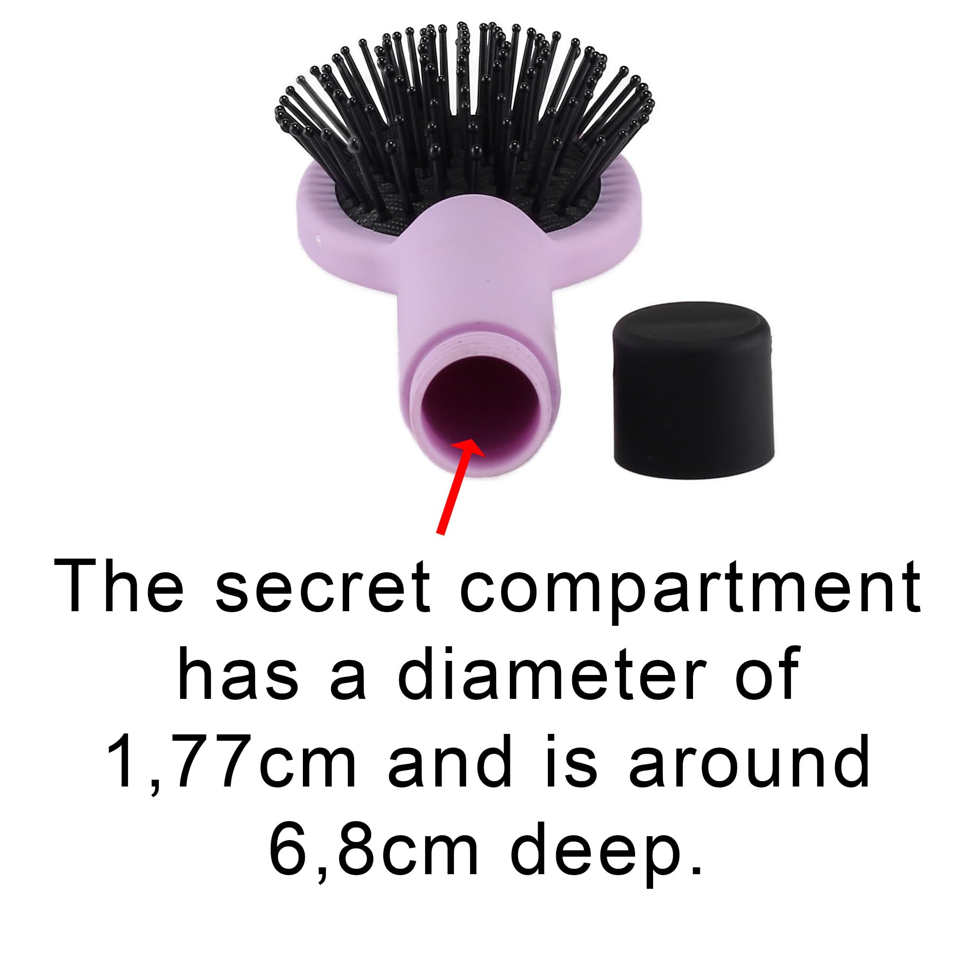 Evergreen Labs Hair Brush with Secret Compartment - Money Hiding, Key Hide, Travel Hair Brush - Discreet Money Box for Valuables - Can Safe - Hidden Safe - Beach Safe - Pink - Image 4