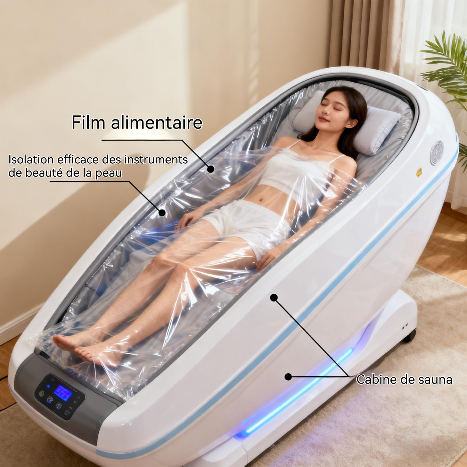 Draps De Sauna Jetables 230 X 120 Cm 8.6g Lot De 100 Housses En Plastique Couverture Infrarouge Pour Salon De Beauté Et Spa
