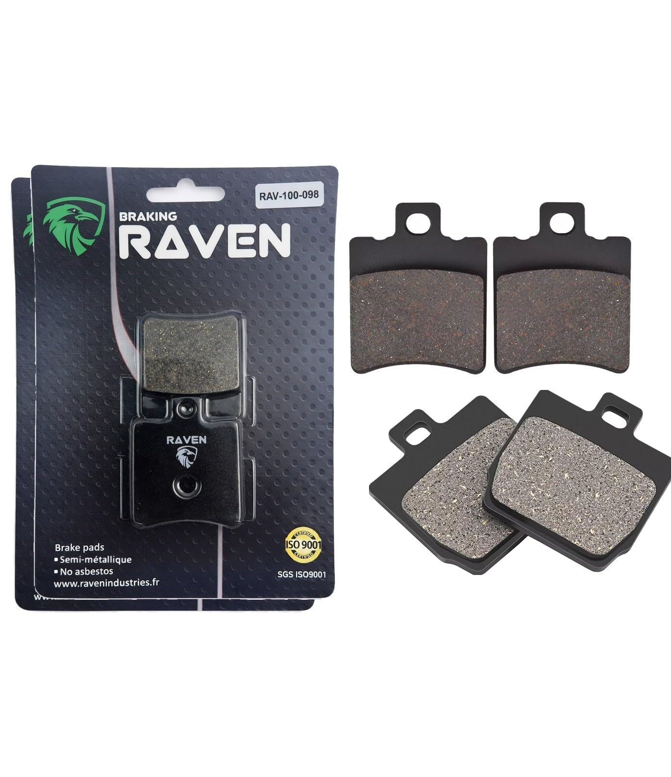 RAVEN 2 Kit plaquettes frein Avant et Arrière Compatible pour Yamaha Nitro 50 de 1997 à 2016