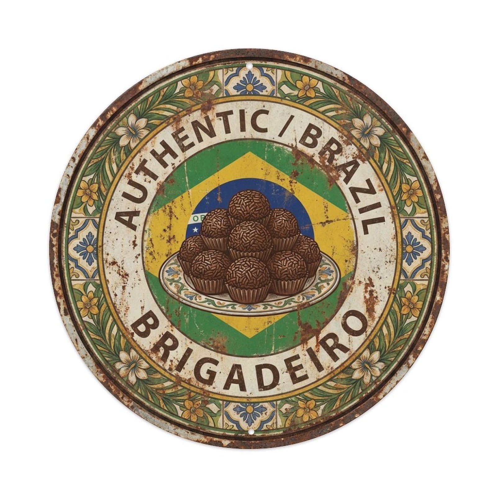 Olhnbad Style Brazil Brigadeiro Travel Candy Dessert Cuisine Metal Tin Sign