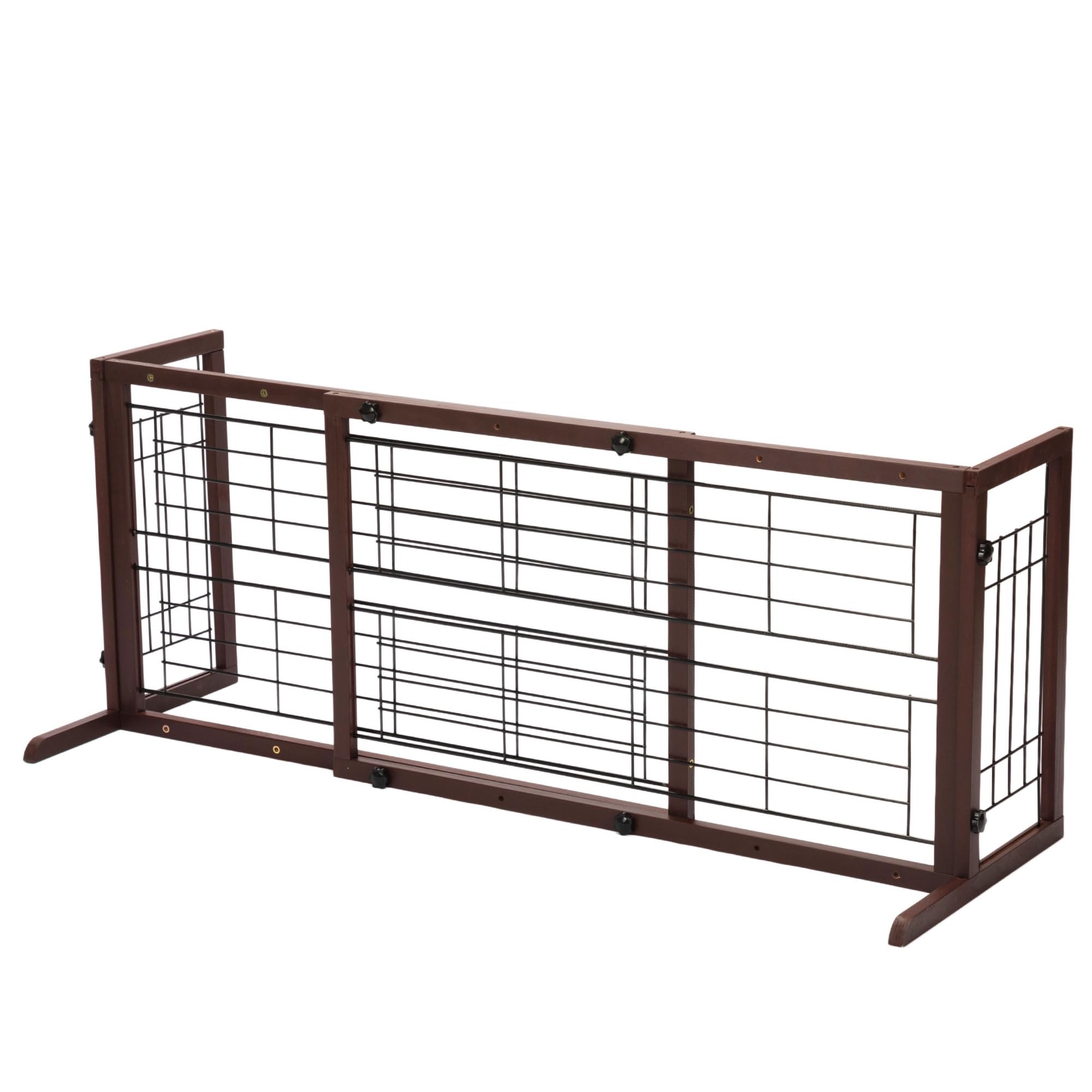 COZIWOW 38-67" Dog Gate Indoor, Free Standing Pet Gate for Doorways Extra Wide, Wooden Fence Puppy Safety Gates for The House, Stairs, Hallway, No