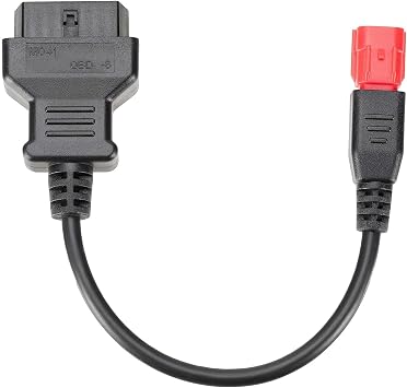 6 Pin OBD2 Adapter Cable, Euro5 6-pin Connector Fit for 2019-DUCATI for Guzzi for KTM for Suzuki for Yamaha for Davidson for Piaggio Motorcycle OBD Diagnostic Cable M041 ECU Key IMMO Progrann