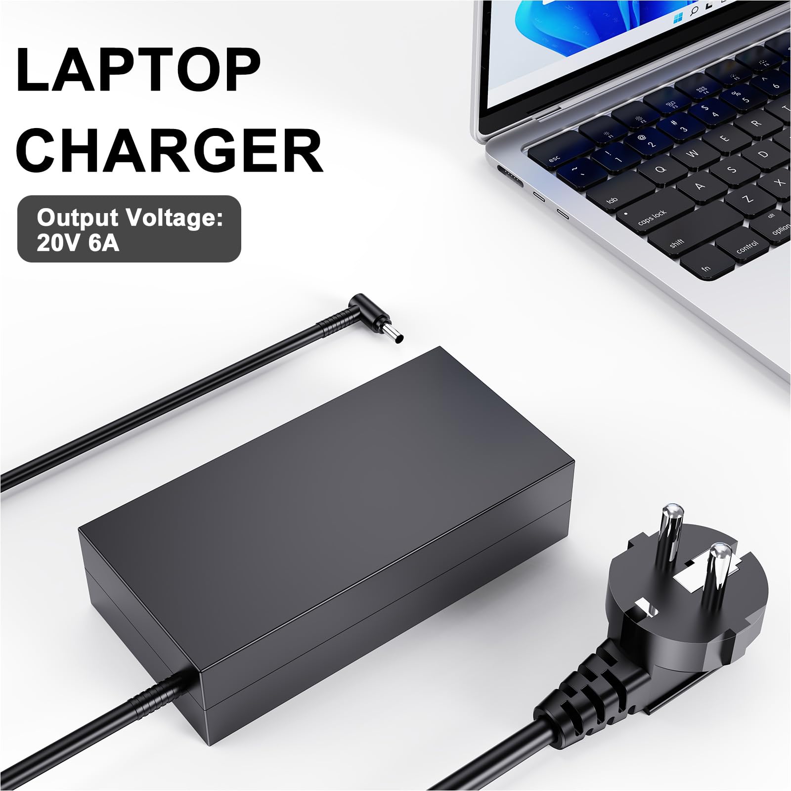 120W Caricatore Compatibile con MSI GV15 GF63 GV15-Thin-11SC Thin 15 A15 B13V B13U B12V B12U B7U GF63 Thin 10 11 12Th Intel Core MS-16R8 MS-16R7 MS-16R6 MS-16R5 A17-120P2A ADP-120VH D alimentatore