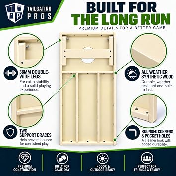 Tailgating Pros All-Weather 4x2 Regulation Cornhole Board Set