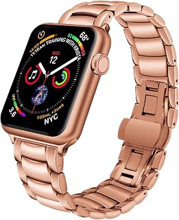 EverSnows Heavy Stainless Steel Bands Compatible for Apple Watch Band, High-Grade Polished Steel Metal Bracelet Bands Repl...