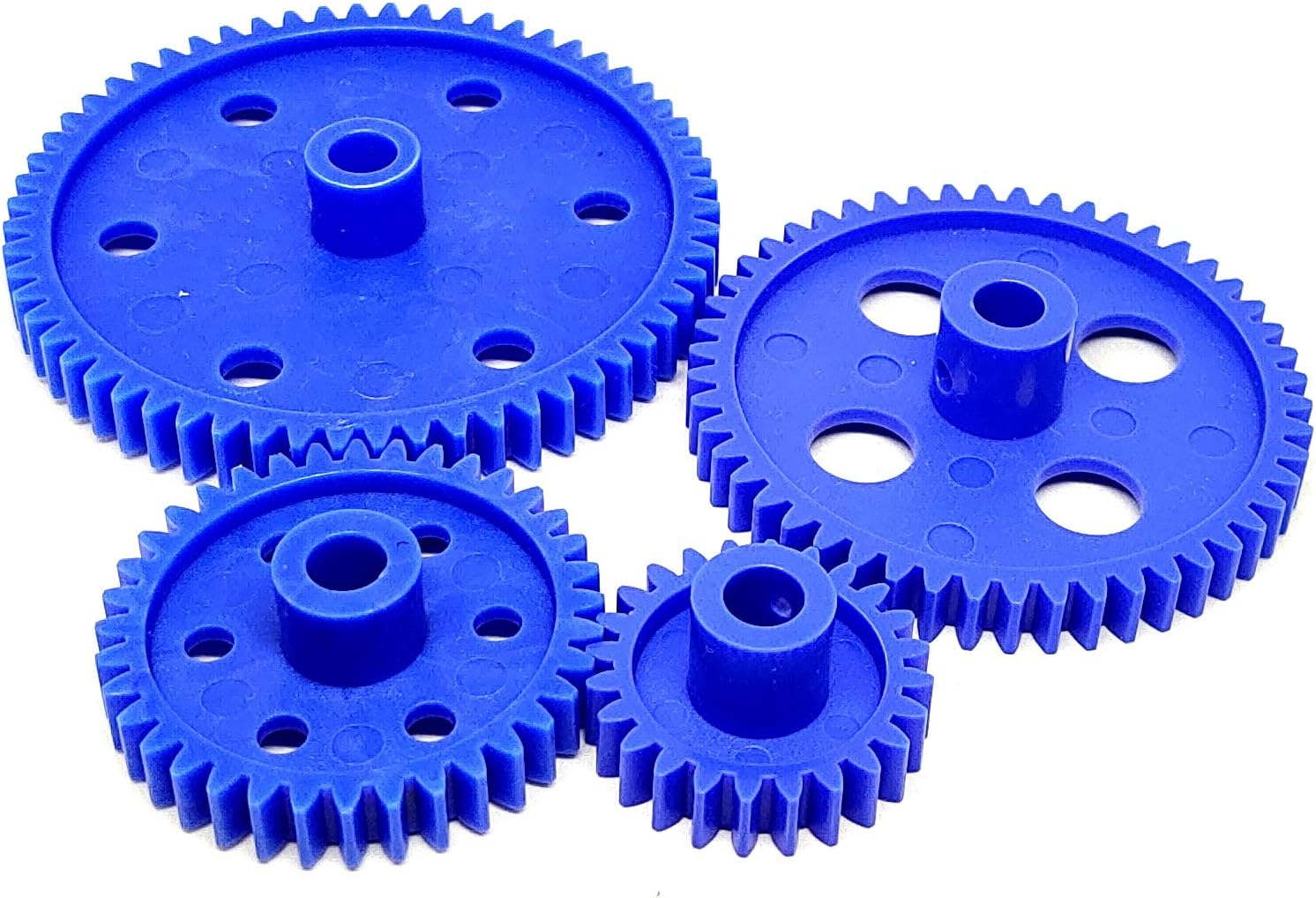 2pcs each Plastic Spur gear 24 Teeth + 36 Teeth + 50 Teeth + 60 Teeth 6.5mm Width, 6mm hole for DIY Projects