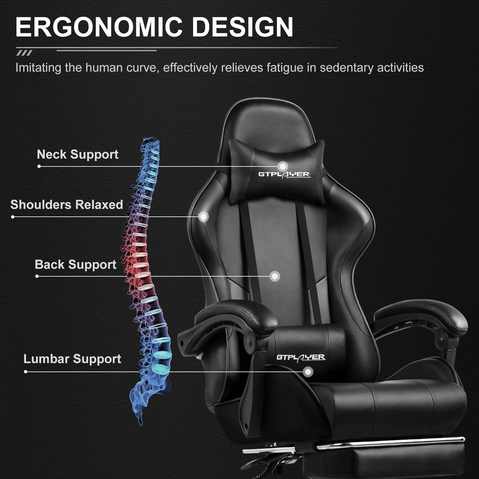 Buy GTPLAYER Gaming Chair, Computer Chair with Footrest and Lumbar