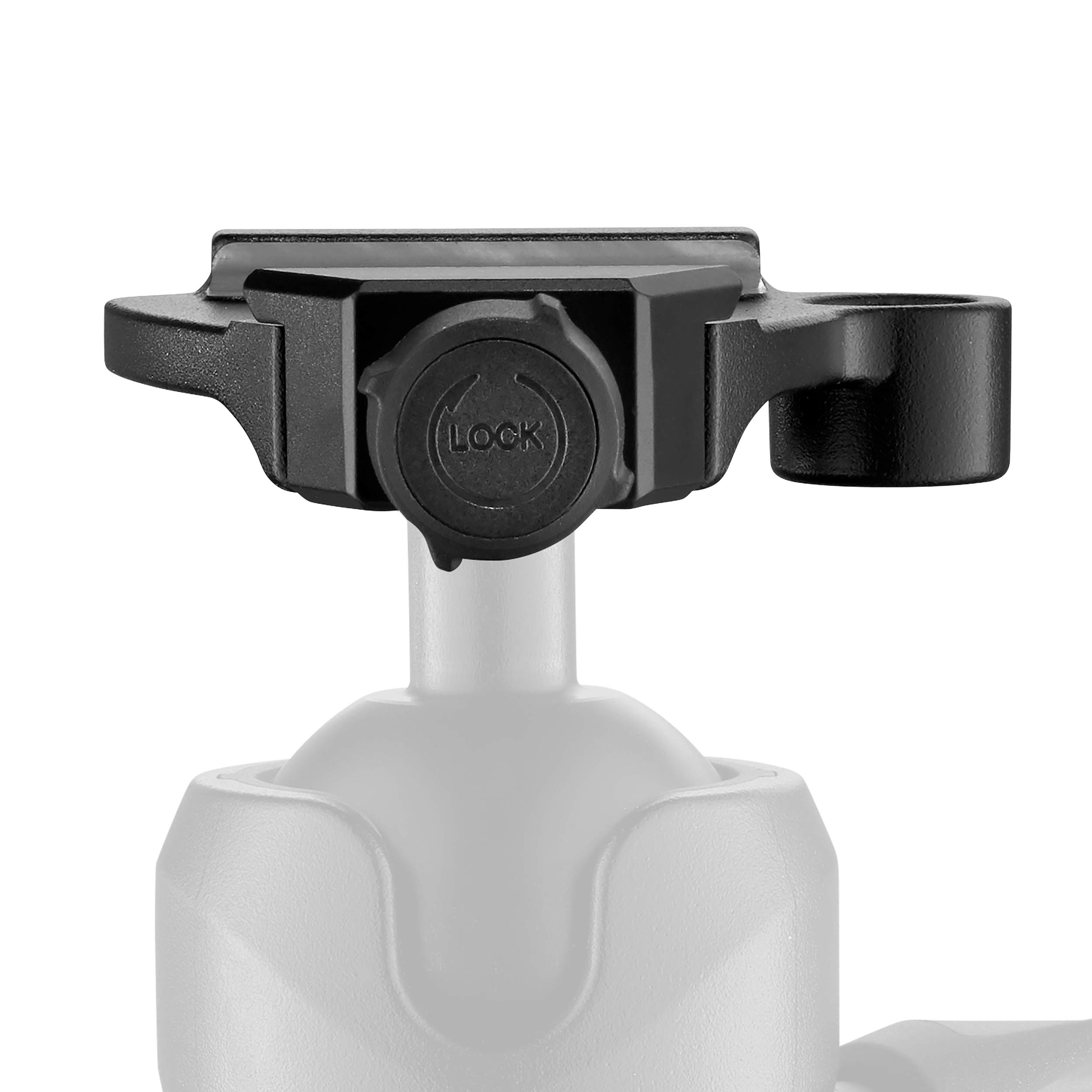 Manfrotto Traveler Top Lock adapter do szybkiego zwalniania - kompatybilny z Arca uchwyt płytowy do statywów Befree, głowic kulowych 494 i 496 - kompaktowy i lekki - aluminium - MSQ6T, czarny
