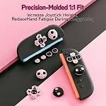 GeekShare Skull D-Pad Button Caps Silicone Thumb Grips Set, ABXY Key Buttons Sticker Joystick Cover Caps Compatible with Switch 2, Pink & Black