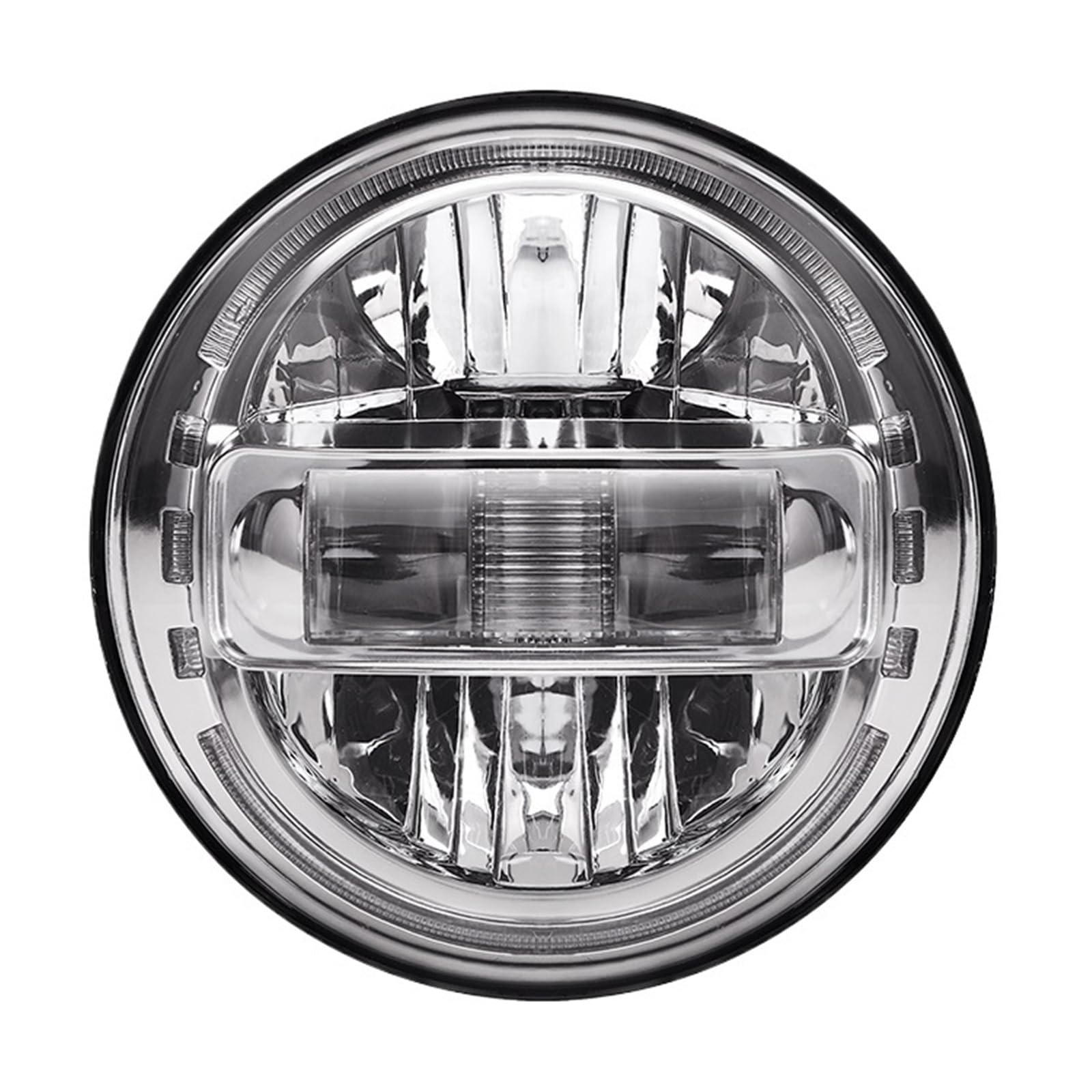 Fari Anteriori Auto Per Jeep Per Wrangler JK Fuoristrada Fari di Montaggio Led 12V 24v DRL Luce di Marcia Faro Led da 7 Pollici Faro Principale Auto(Chrome)