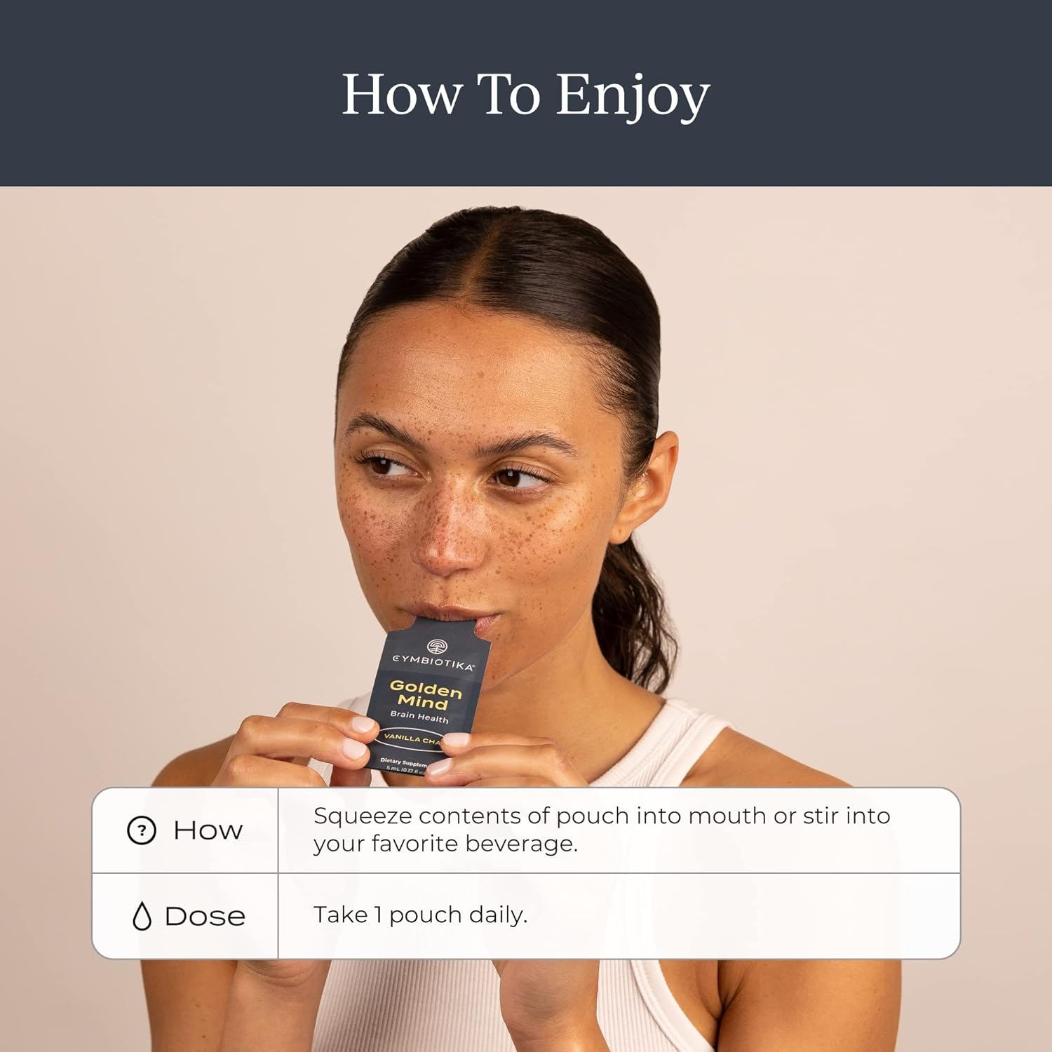 CYMBIOTIKA Golden Mind Nootropic - Boosts Focus, Memory, Alertness, Supports Nervous System with Bacopa, Green Tea, Lion’s Mane, L-Theanine, Rhodiola | 30 Pouches - Image 4