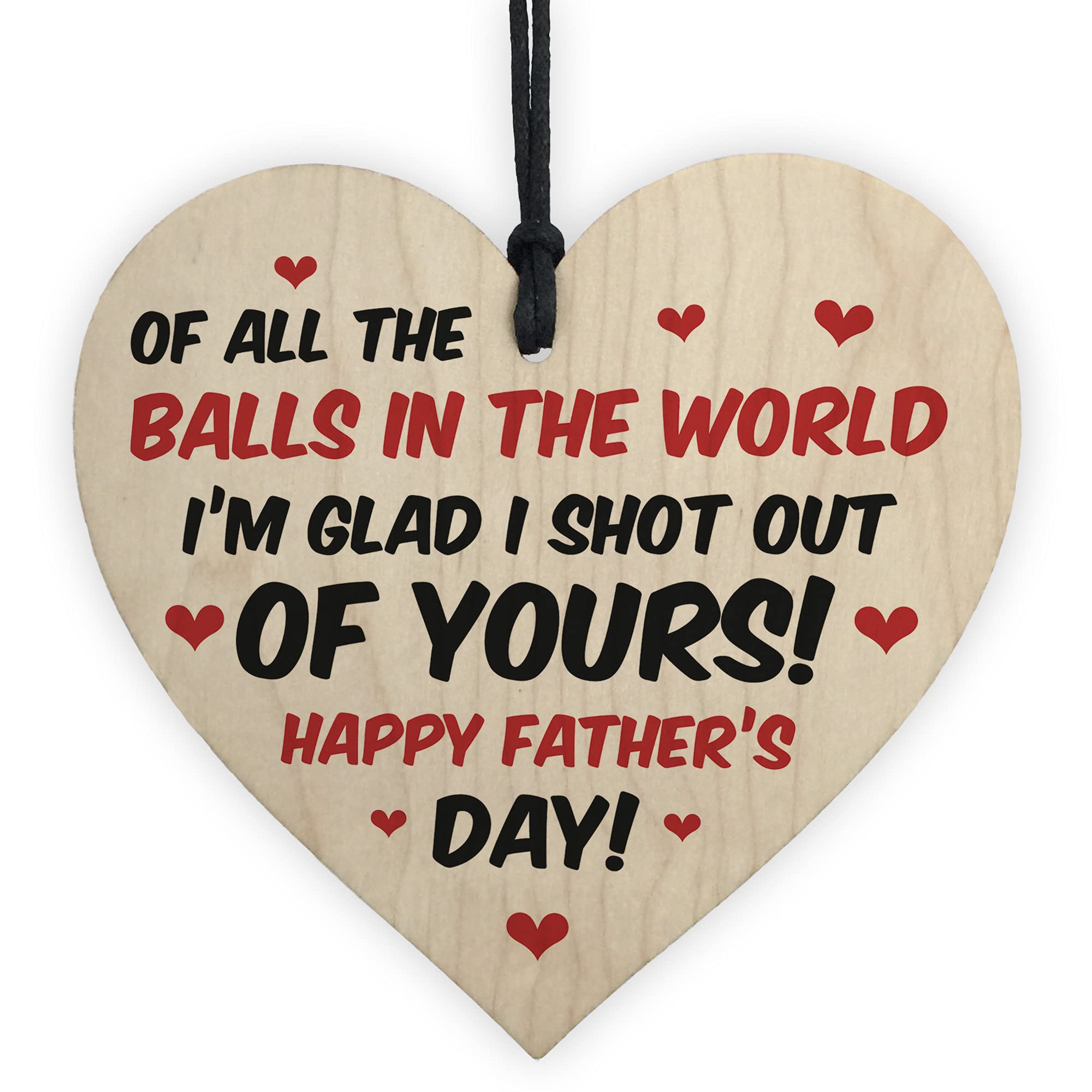 Funny Fathers Day Gift For Dad Wood Heart Rude Dad Gift For Him Gift For Men