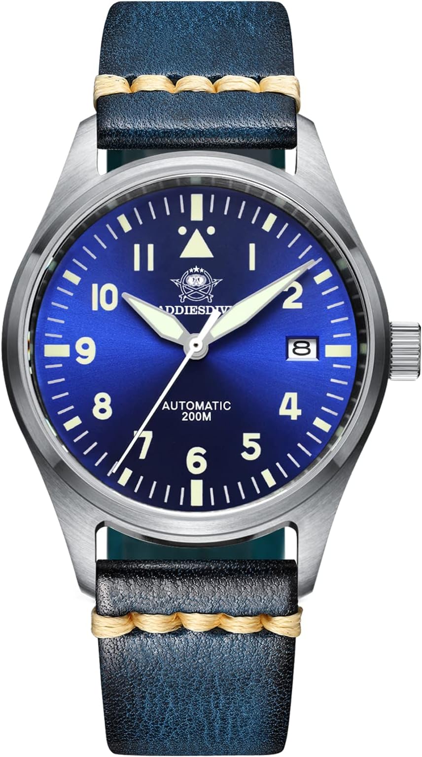 Herren Automatikuhr Unterwasser 200m Analoge Herrenuhr Mit Lederband H2