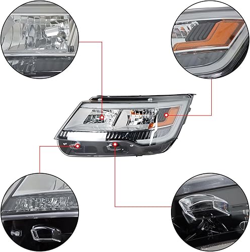Miniatura 3 de munirater Paquete de 1 conjunto de faros delanteros con bisel negro DRL para el lado del conductor para Explorer 2016-2018