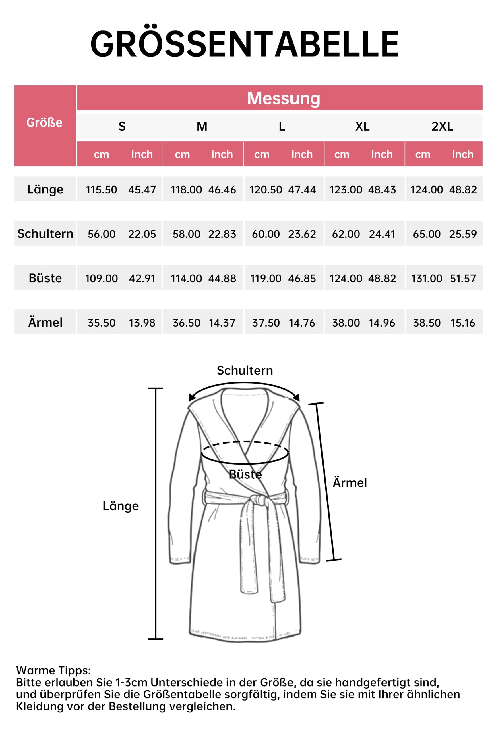 COLORFULLEAF Albornoz para mujer con cremallera, 100% algodón, ligero, con bolsillos, M-XXL