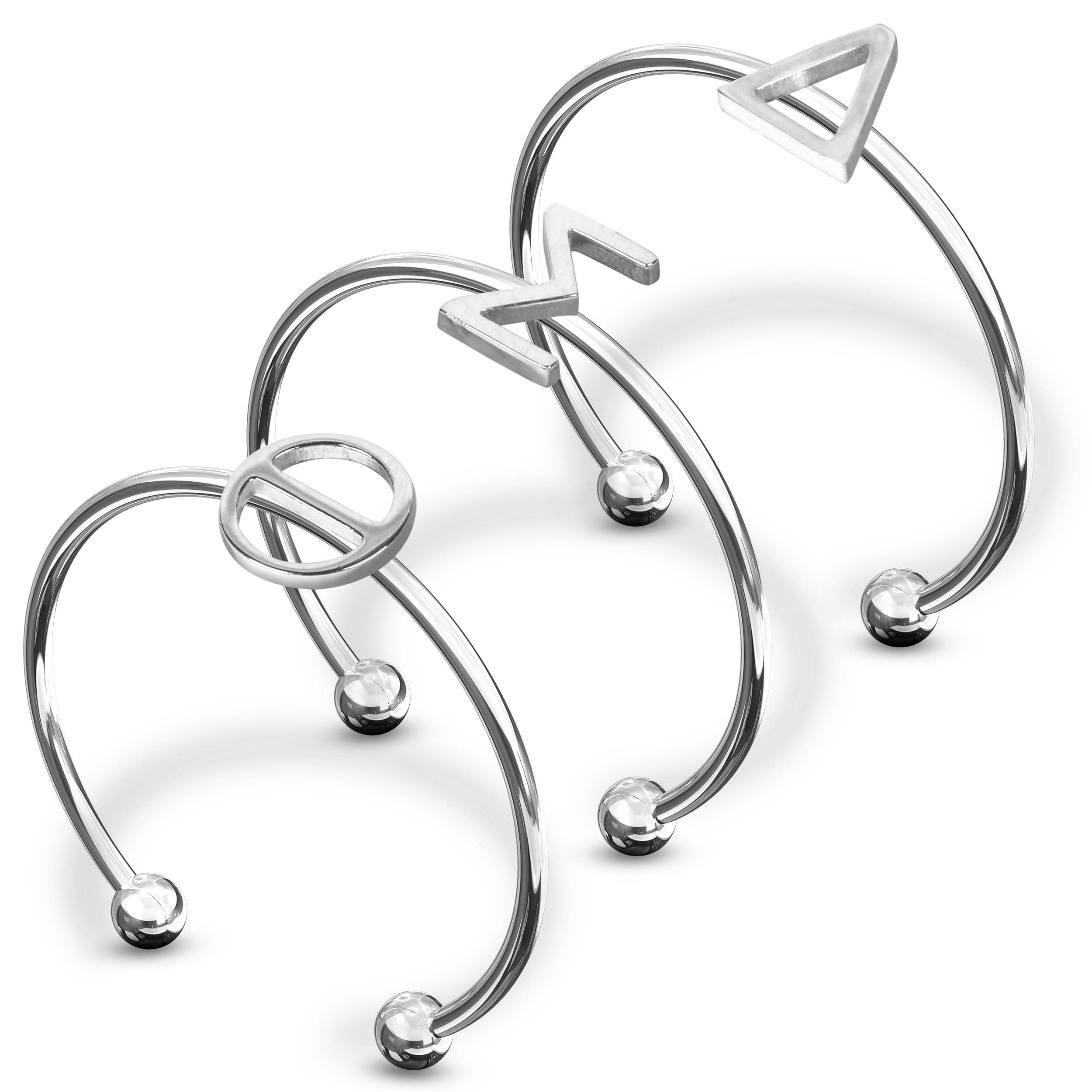 Sorority Shop Delta Sigma Theta Stacking Ring Set - Adjustable Rings with Silver Plating