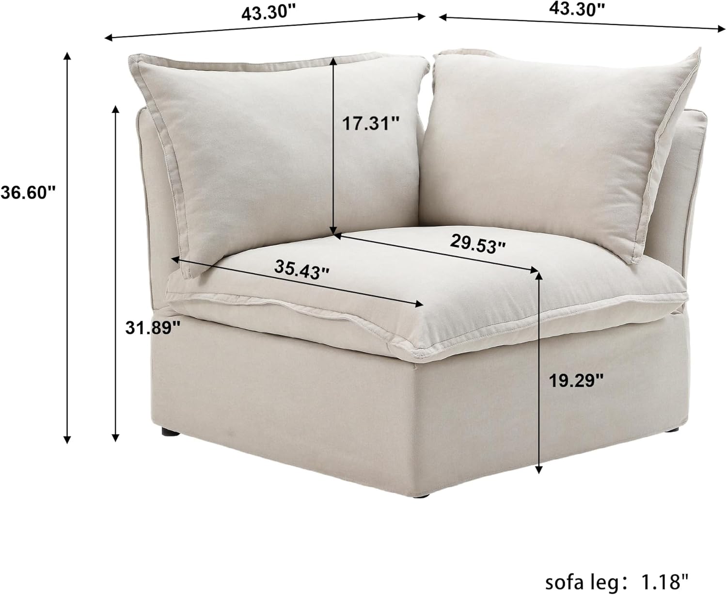 Couch Corner,Modular Sectional Sofa,Minimalist Sofa Couch for Modern Living Room Sofa Sets for Office House