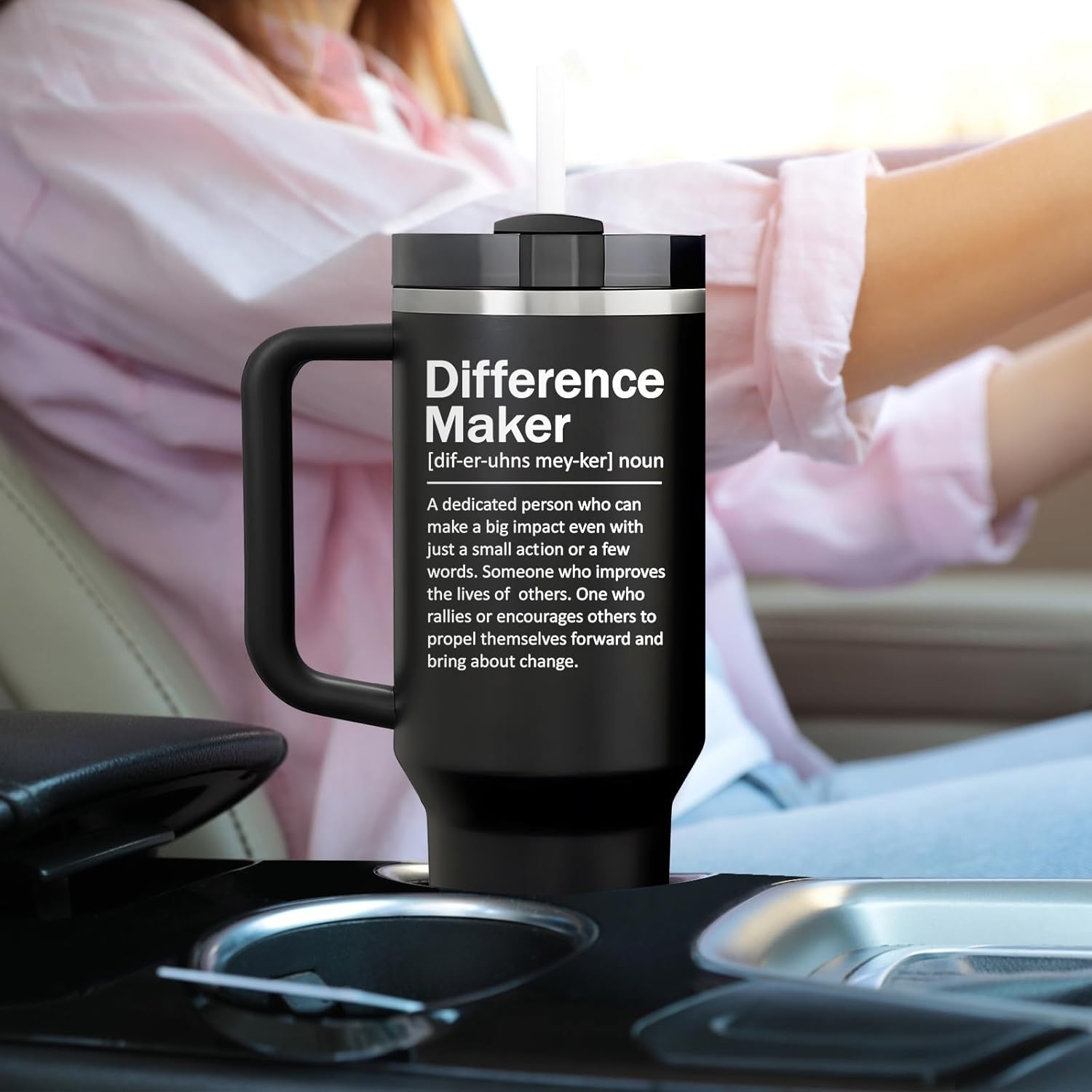 Grifarny Thank You Gifts for Men, Women - Difference Maker Tumbler Cup 40 oz - Appreciation Gifts for Employee, Teacher, Assistant Principal, Boss, Coworkers - Image 9