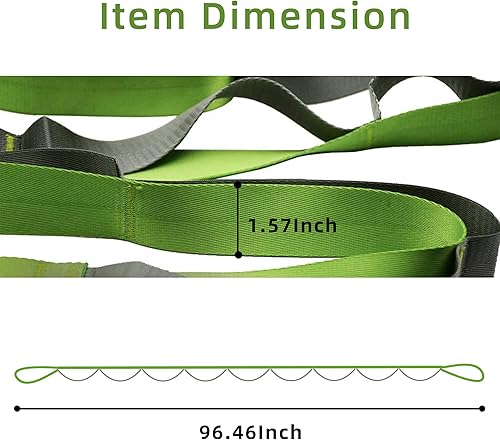 Miniatura 4 de SANKUU - Correas de yoga para estiramiento con 12 bucles, póster de entrenamiento, correas para estiramiento, equipo de terapia física, bandas