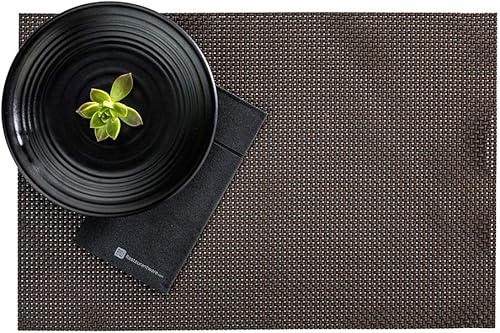 Miniatura 5 de Restaurantware Amalfi Basketweave Papaya - Mantel individual tejido de vinilo  16 x 12 pulgadas  caja de 6 unidades