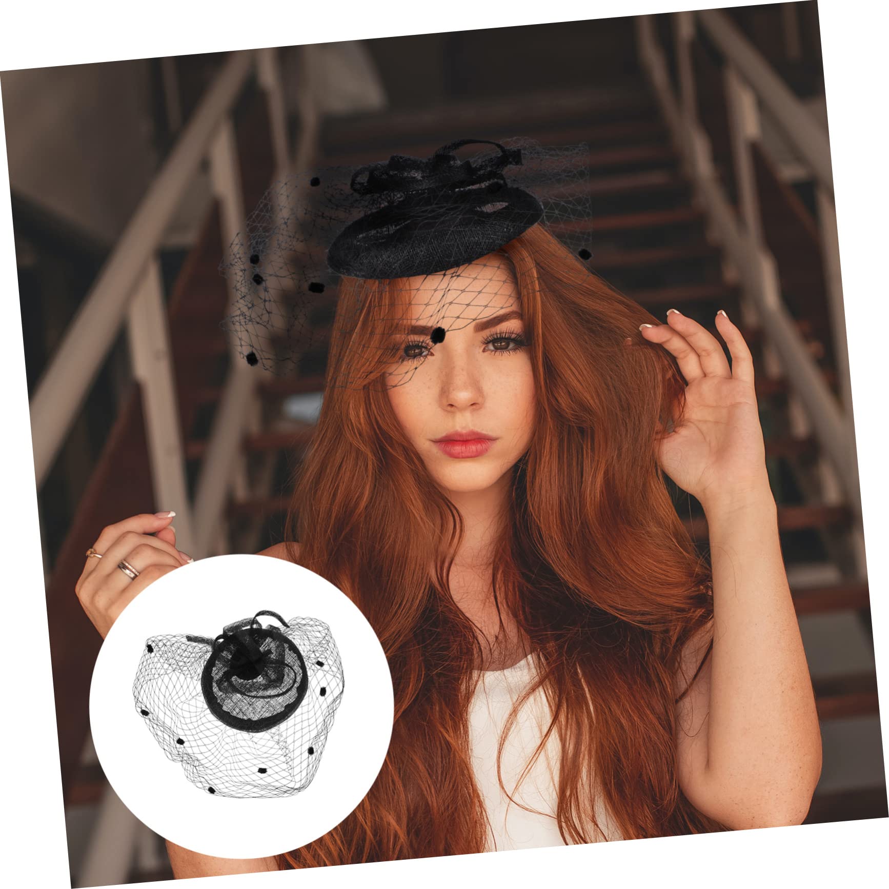SHERCHPRY 2 unids sombrero de novia textil banquete ropa gasa