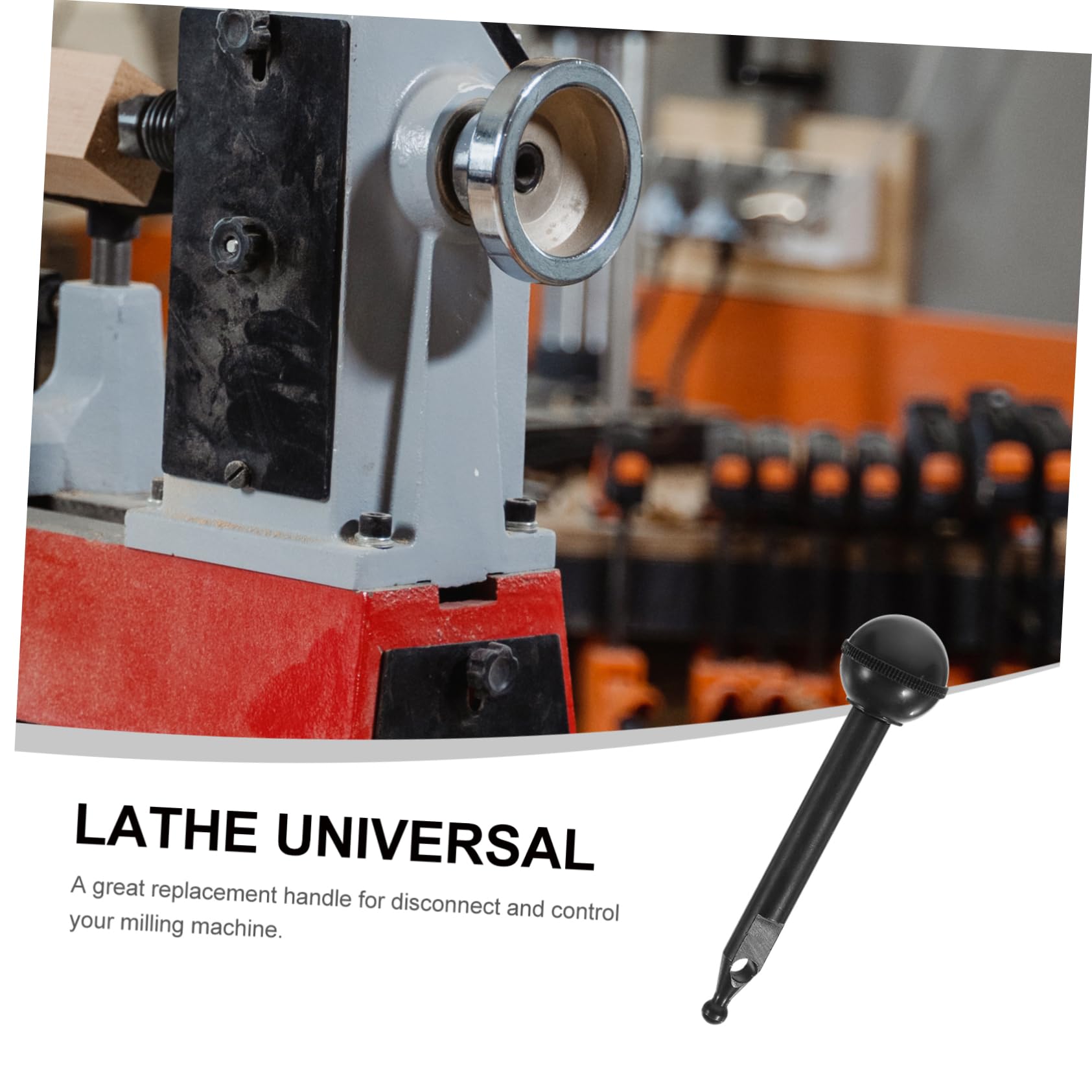 Draaibare handgreep voor freesmachine, 8 x 63 mm, zwart