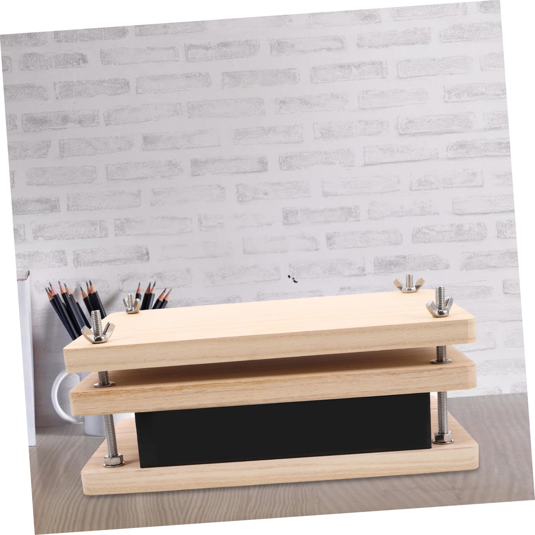 Kit de Encuadernación de Libros Portátil para Principiantes Prensa de Libros de Madera y Metal Kit de Reparación de Encuadernación para Restauración y Manualidades de Papel