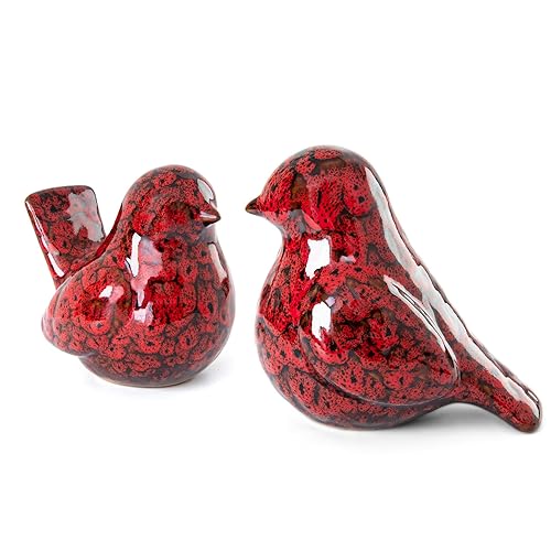 Red Birds Statues Home Decor, Modern Bird Figurines Decor, Birds