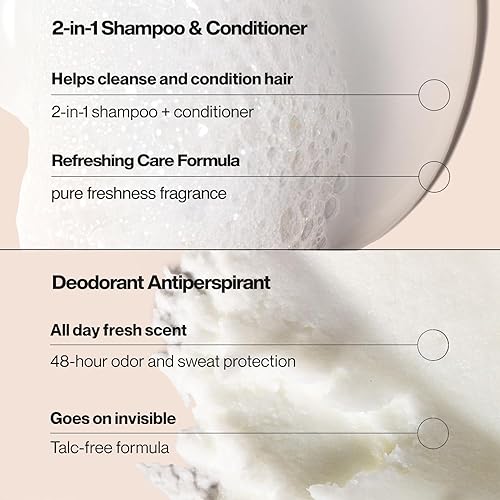 Miniatura 3 de Suave + Champú y acondicionador 2 en 1 para hombre, Ocean Charge + desodorante antitranspirante para hombres, Ocean Charge, protección contra el