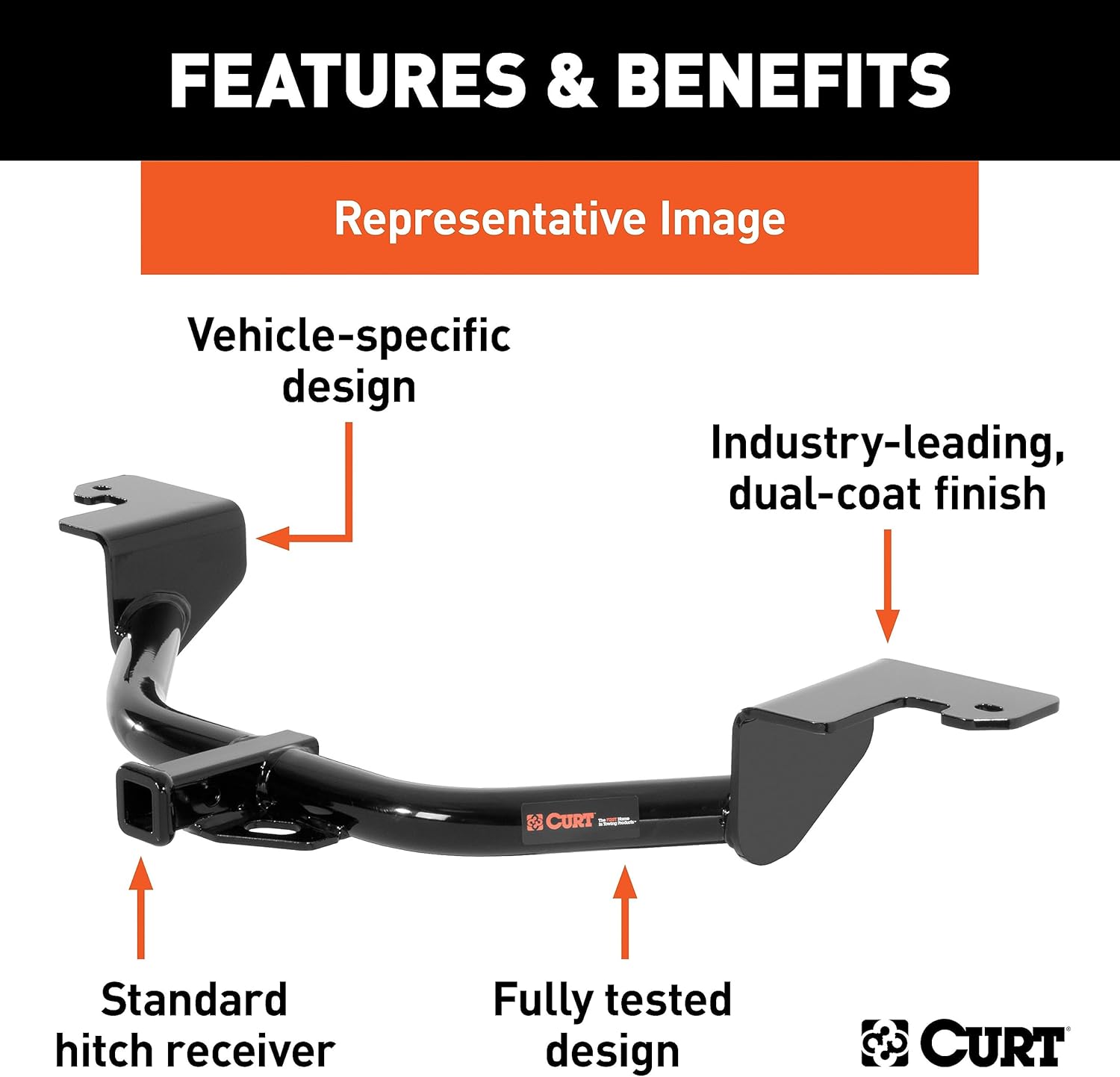 CURT 11648 Class 1 Trailer Hitch, 1-1/4-Inch Receiver, Compatible with Select Leaf