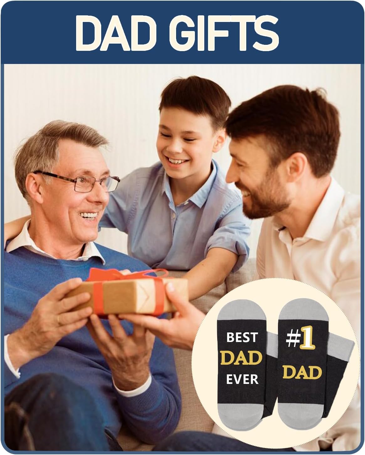 Dad Socks, Fathers Day Socks, Dad Gifts From Son Daughter, Best Dad Ever Gifts - Image 2