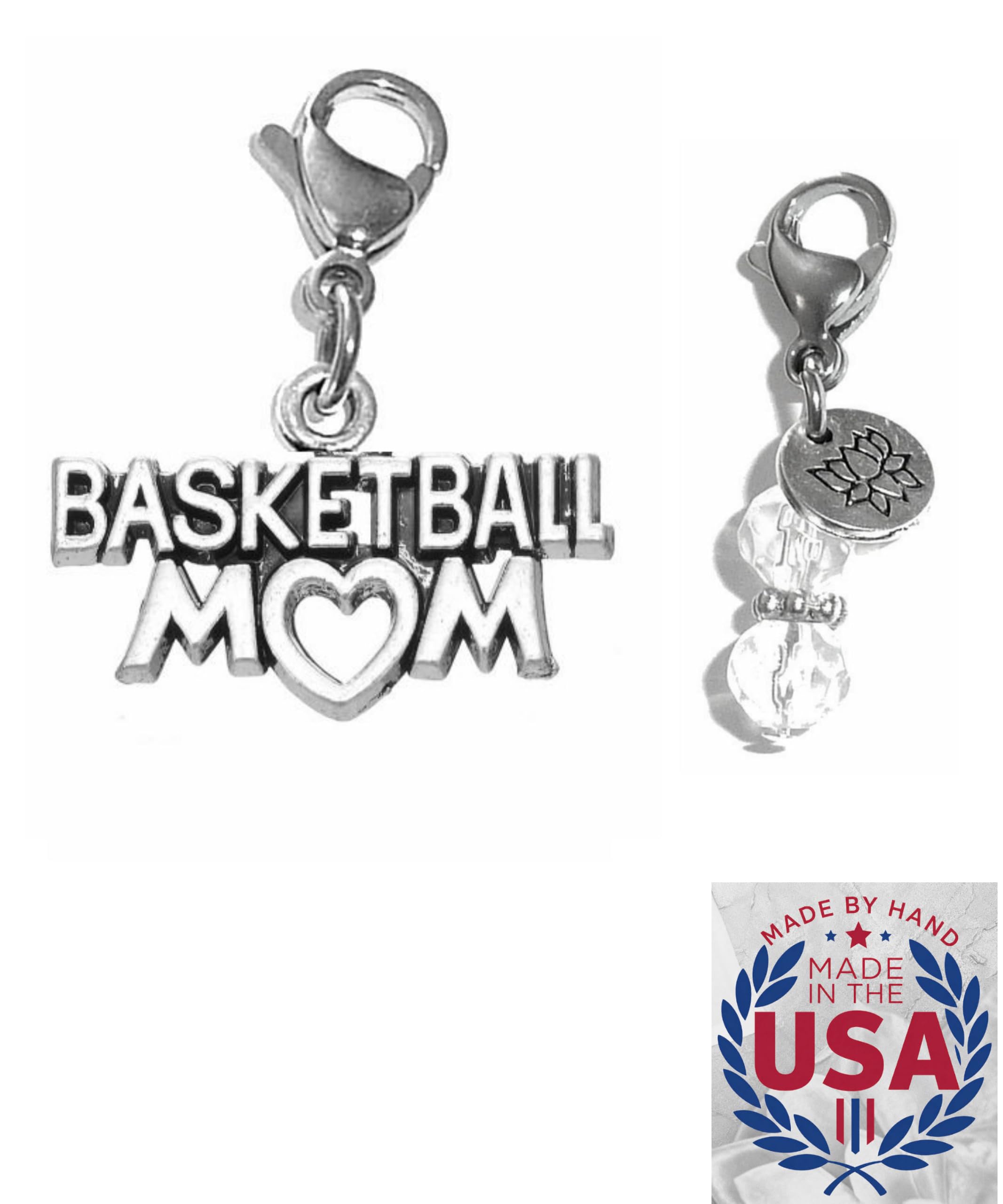 Hidden Hollow Beads Clip On Charm for Purse, Handbag, Keychain, Zipper Pull, Backpack, Jewelry Accessory, USA