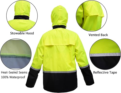 Miniatura 3 de RainRider Traje de lluvia para hombres y mujeres, impermeable, de alta visibilidad, duradero, Oxford, chaqueta impermeable con pantalones